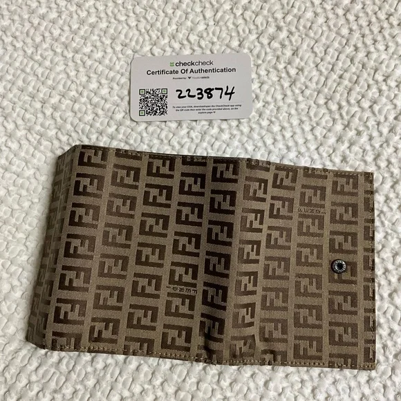 Fendi Brown Monogram Wallet with Gold Chain - Picture 12 of 16